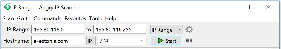 Choosing the IP range to scan
